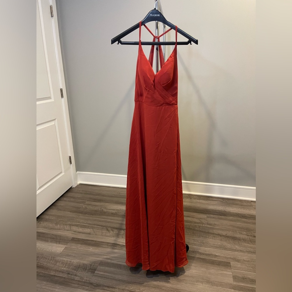 Azazie Davis Bridesmaid Dress Color: Rust Size: A0 Formal Dress Homecoming